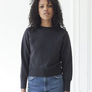 Agolde Shrunken Sweatshirt in Nocturne Black